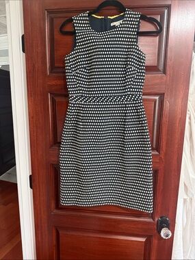 Boden Black and White Dot Sleeveless Midi Dress